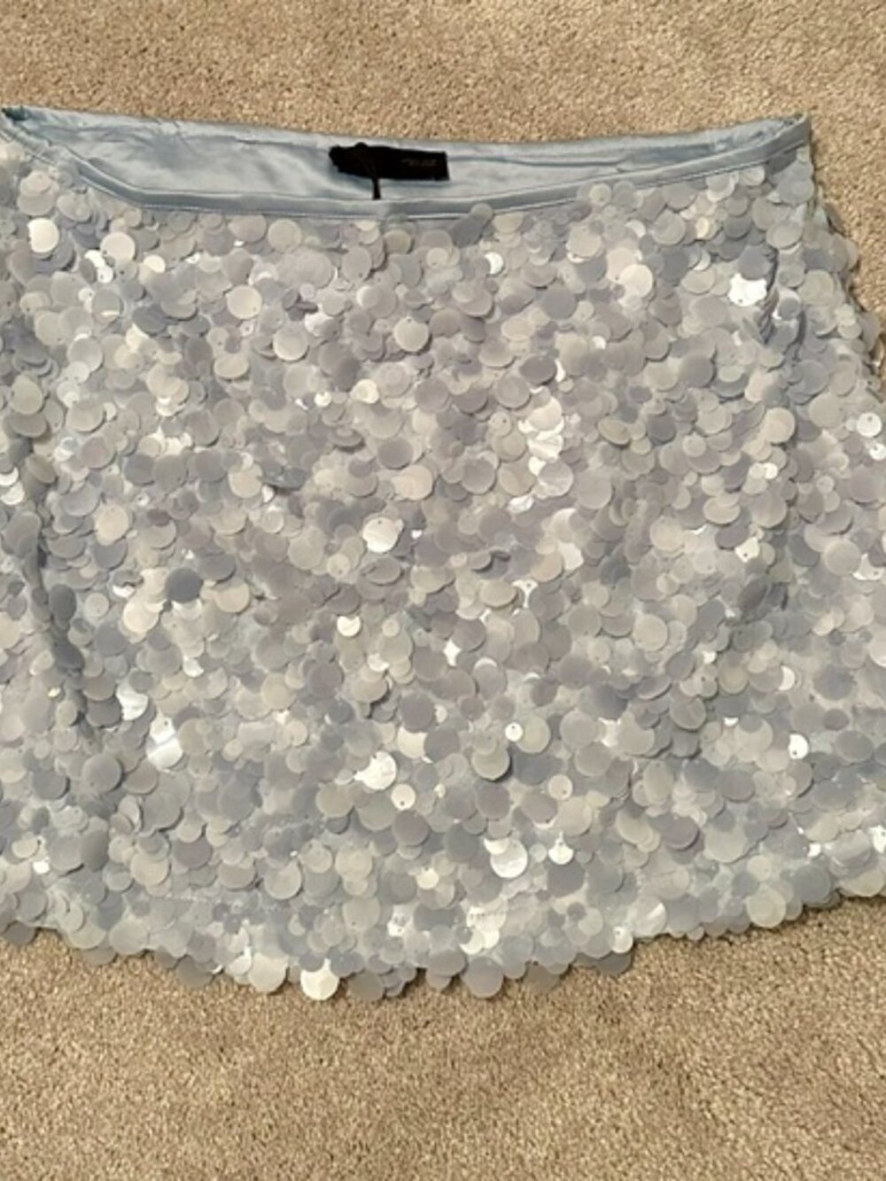 Zara Coin Sequin Mini Skirt | Icy Blue - Picture 4 of 5